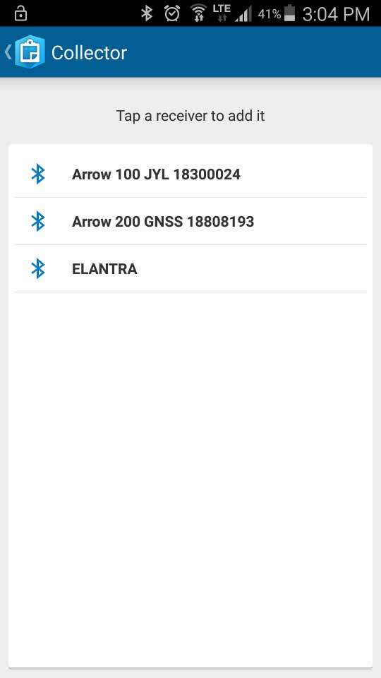Screenshot - ArcGIS Collector Arrow GNSS Configure on Android screenshot - Select your GNSS receiver