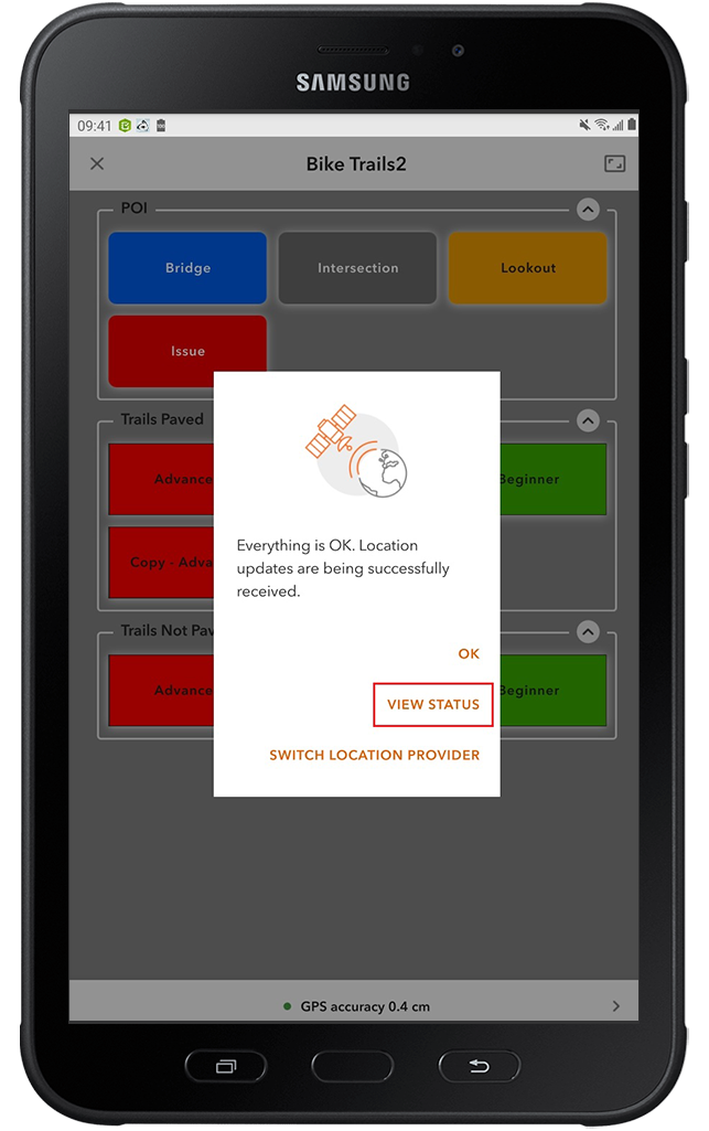 Android screenshot of TCPIP ArcGIS Apps
