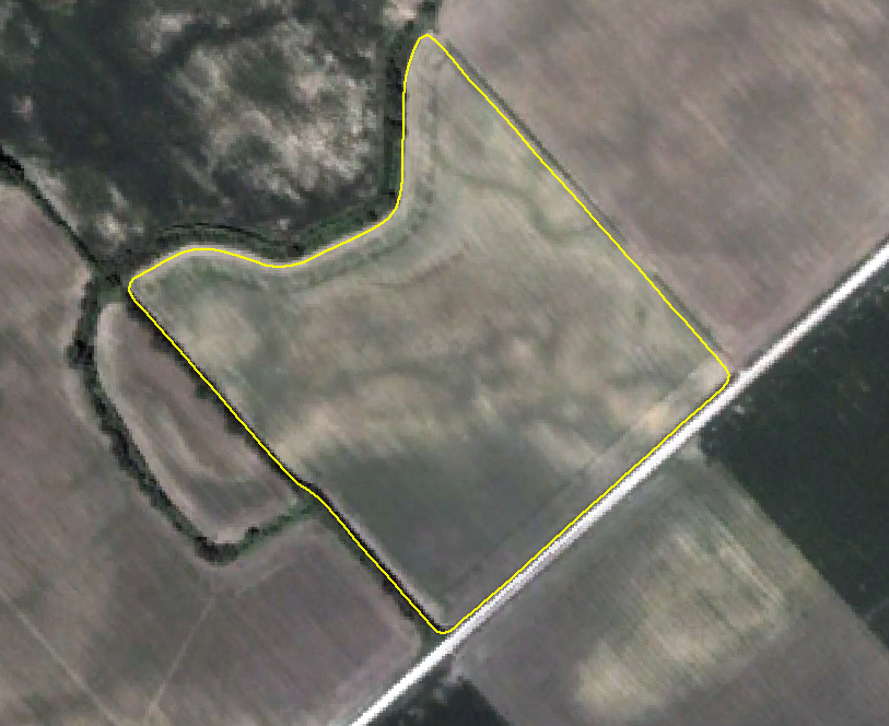 A satellite image is captured of the field.