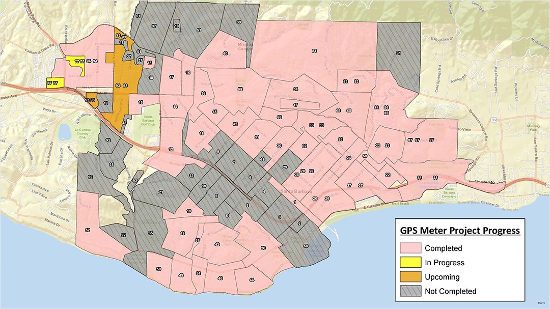 City of Santa Barbara GIS meter mapping web map screenshto with Arrow GNSS