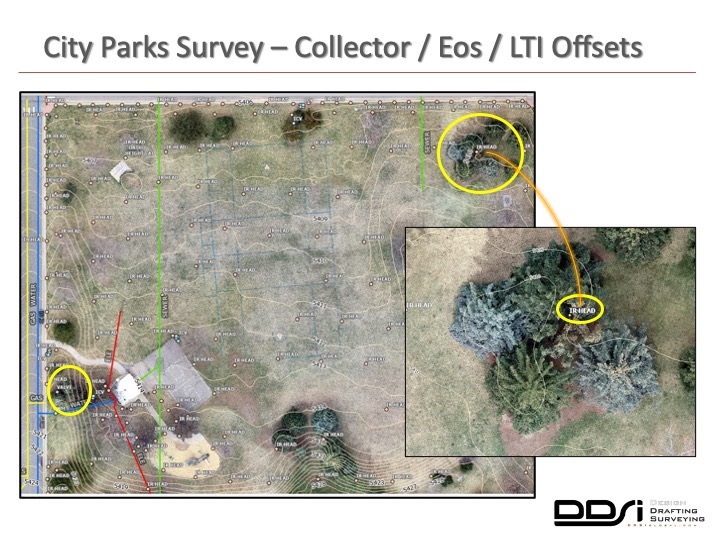 City parks survey - Collector Eos LTI DDSI laser mapping