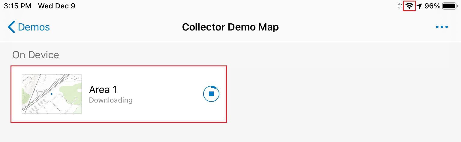Collector offline screenshot 2.2 The area you defined is downloading to your device