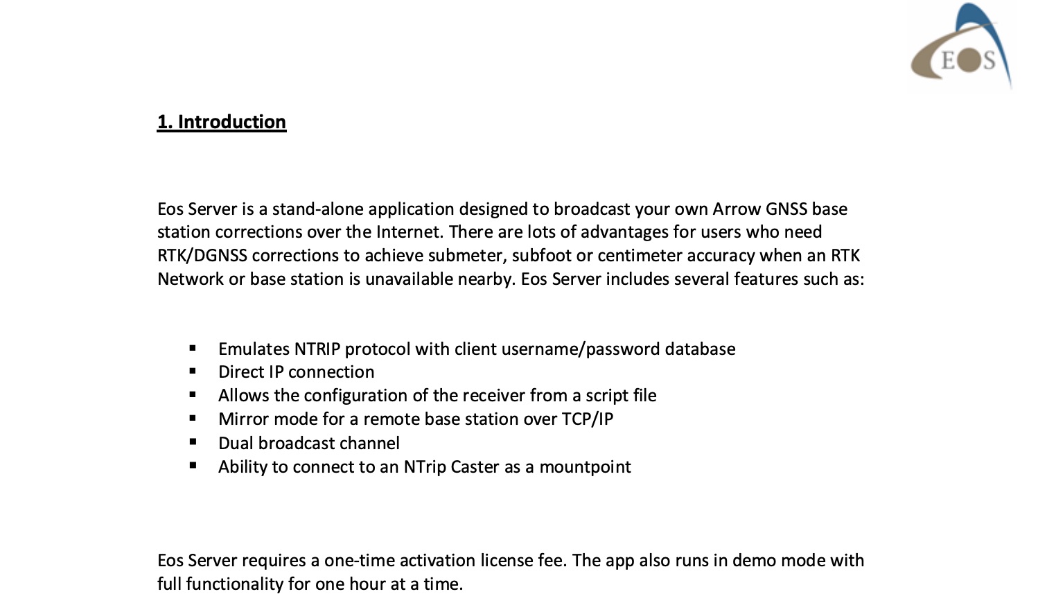 Eos Server manual