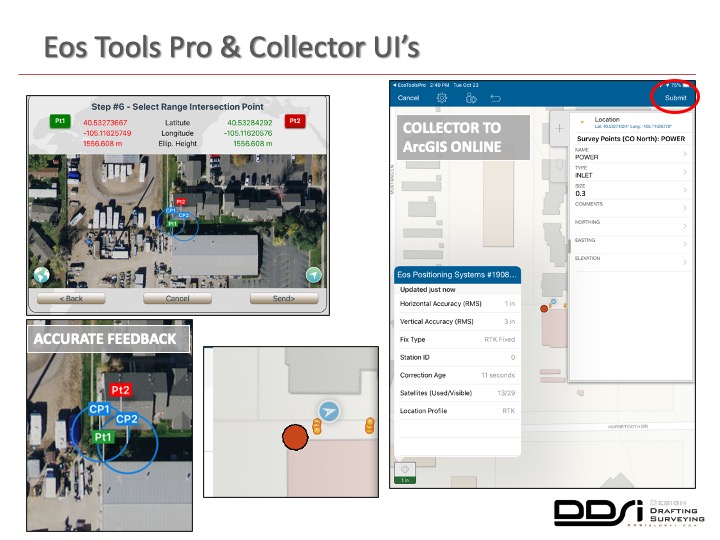 Eos Tools Pro and Collector UIs - DDSI laser mapping