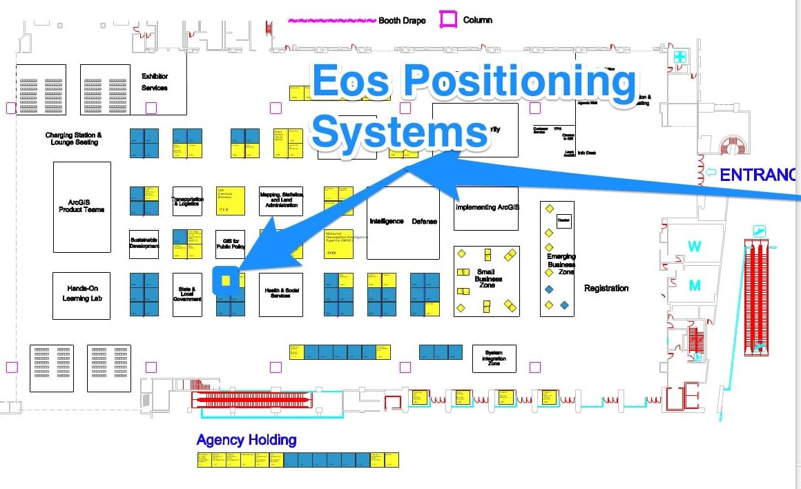 Find Eos at booth #704 at the Esri Fed GIS Conference; Floorplan - 2019 Esri Fed GIS
