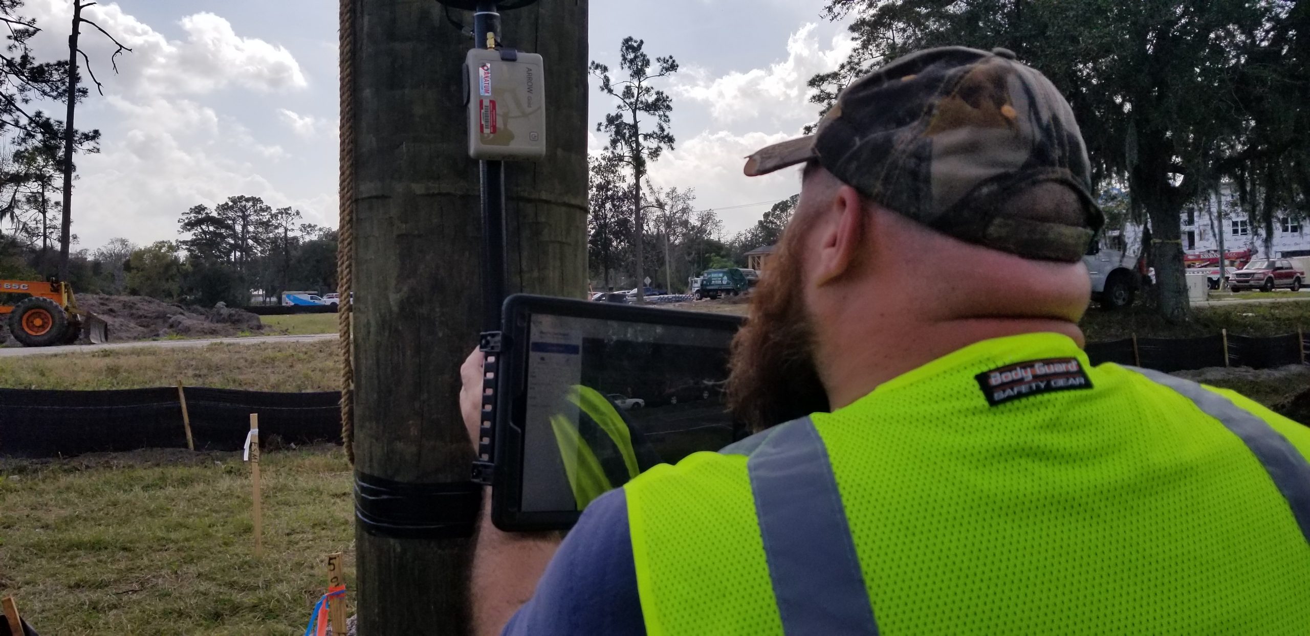 GPS Pole Capture Close Up New Smyrna Beach Utilities Commission Florida