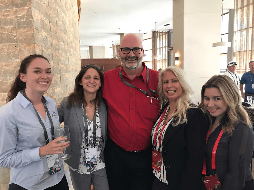 Left to right: Eos Multimedia Producer Emma Hardy, Eos Director of Marketing Sarah Alban, Oldham County Water District GIS Manager Kenny Ratliff, Esri Global Water Specialist Christa Campbell, Esri Water Marketing Coordinator Amber Brito