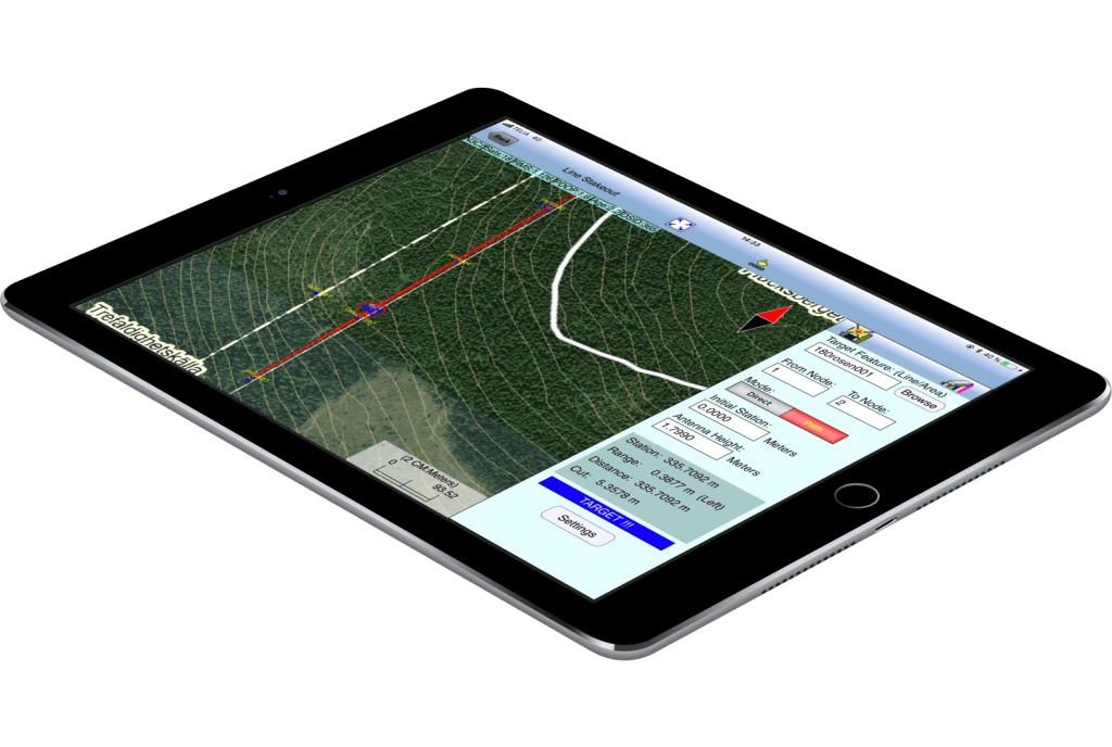 If the surveyor stays within one meter of the actual boundary, iCMTGIS PRO will beep. This provides a constant auditory cue that the surveyor is on the right path, so he doesn’t have to keep looking at the iPad all the time. Bergstedt considers this a major time-saving function.