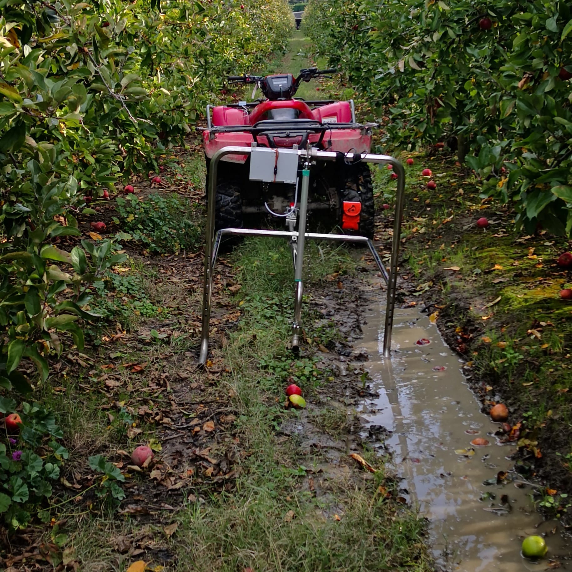 The RutRec setup was used to regularly survey the effects of each treatment on ponding.