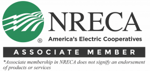 Eos is a proud associate member of the NRECA National Rural Electric Cooperative Association; NRECA logo shown here