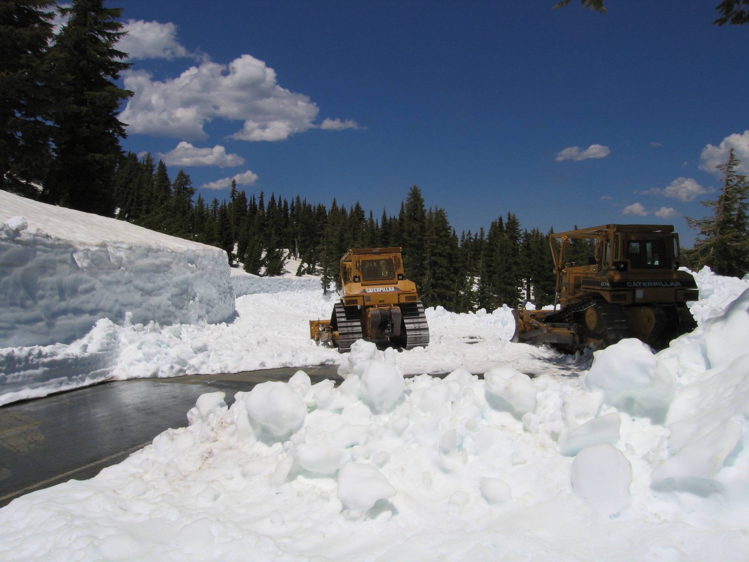 This picture was taken near the Terrace Lake Trailhead. The snow depth on the road at this location was 12 feet or more.