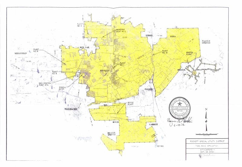 Rockett SUD service area map