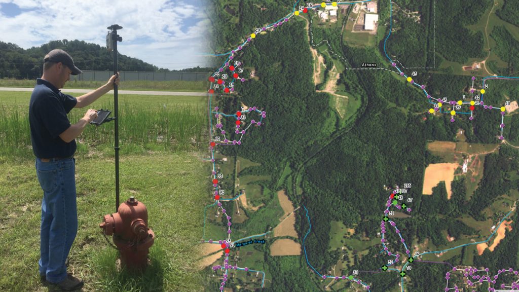 Rural Water District - Agua rural Le Ax Water District Ohio Travis Anderson mapping water fire hydrant with submeter accuracy using Arrow 100 GNSS receiver