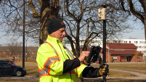 Arrow Gold for Locates: Niagara Region Keeps Infrastructure Safe with Centimeter Accuracy from RTK Base Station and Arrow Gold Locations in Collector for ArcGIS®; shown here they test the rover
