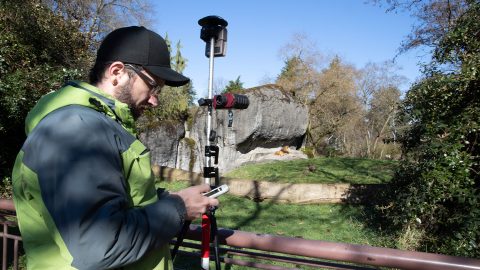 Dann Block maps zoo assets safely from afar using Arrow 100 GNSS and Eos laser mapping for ArcGIS Collector on iOS