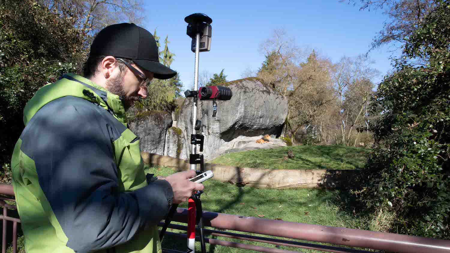 Dann Block maps zoo assets safely from afar using Arrow 100 GNSS and Eos laser mapping for ArcGIS Collector on iOS