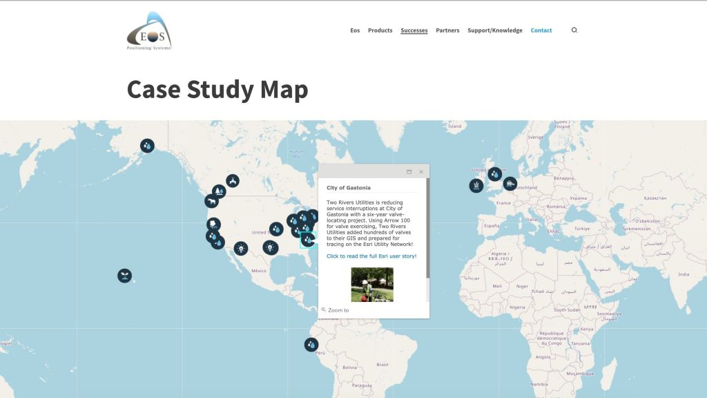 Eos Positioning Systems case study map ArcGIS Online web map