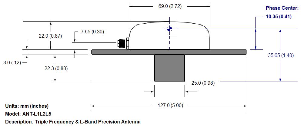 Arrow Gold Antenna Phase Center ANT-L1L2L5