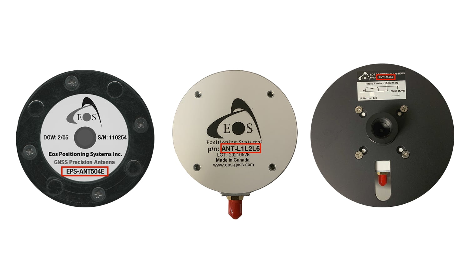Find Your Antenna Model Number on the Back of the Eos Arrow GNSS Antennaes