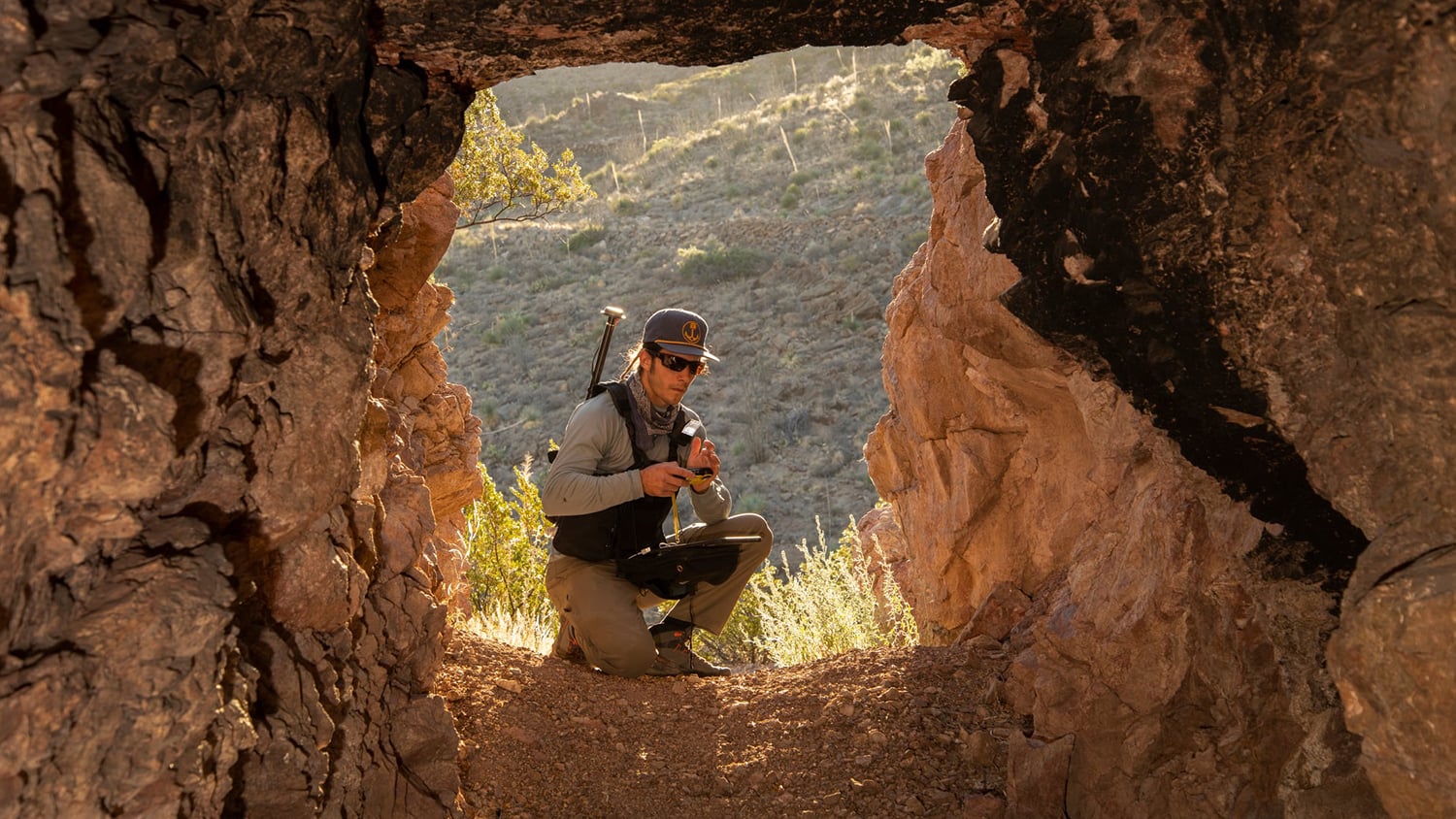 Bat Conservation International Uses Arrow GNSS - Entering Cave with GIS Data Collection Setup (Photo Credit Bill Hatcher)