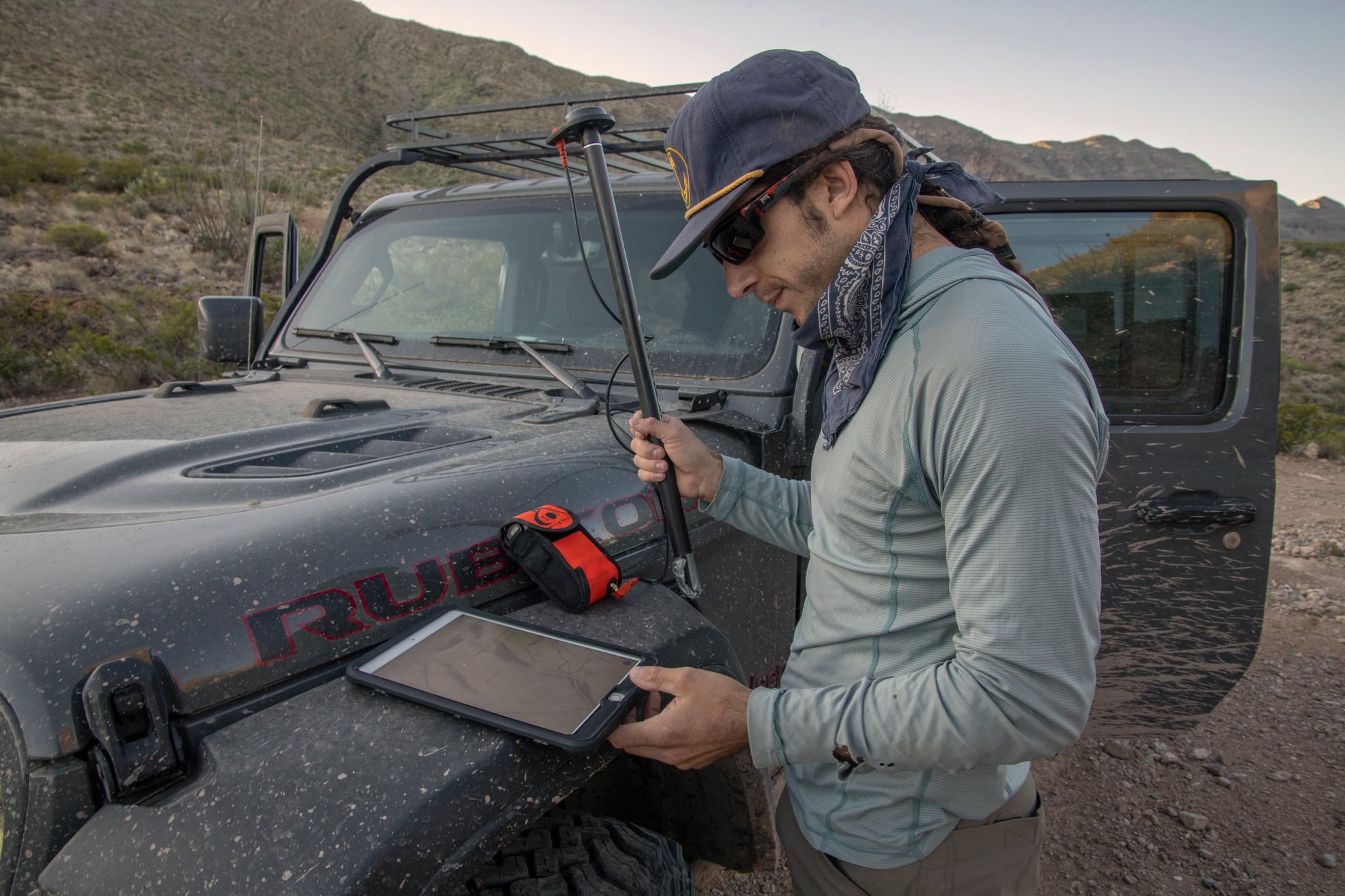 Bat Conservation International Uses Arrow GNSS - Eos Arrow, iPad, and ArcGIS Setup (Photo Credit Bill Hatcher)