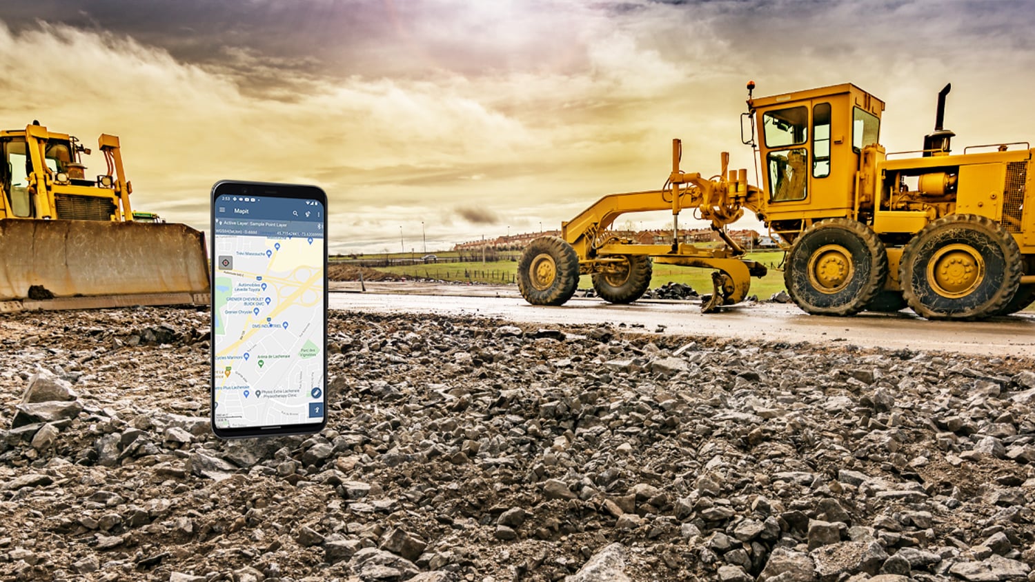 Eos Arrow GNSS Partner Mapit Spatial GIS data collection app for construction