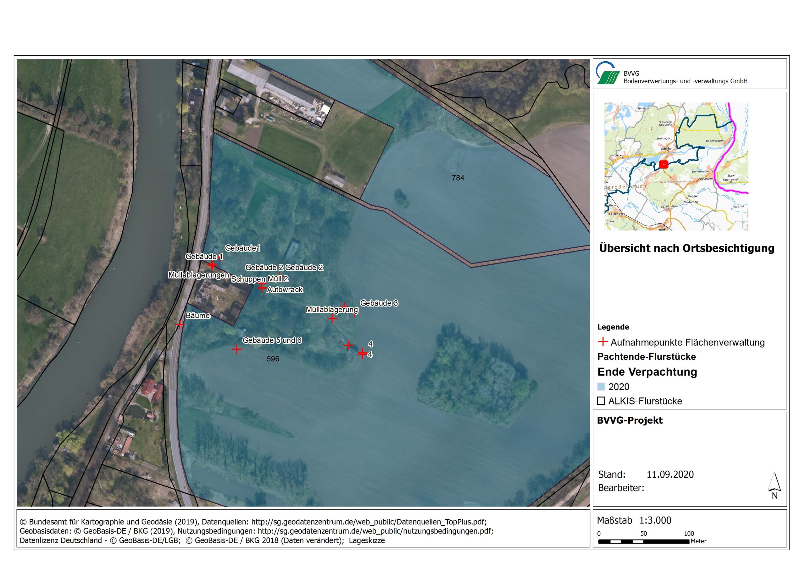 Overview map of privatization of land formerly East Germany, Esri ArcGIS map