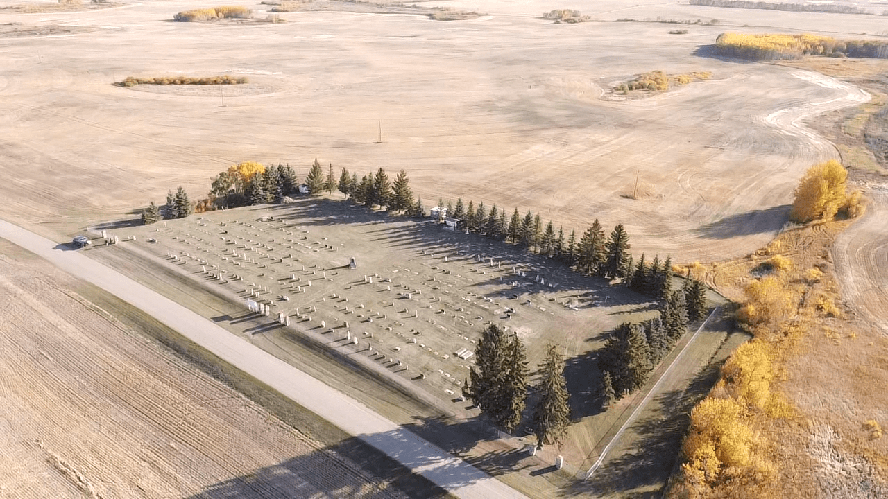 Cemetery Drone Overhead in Saskatchewan using Eos Arrow 100 GNSS for GCPs