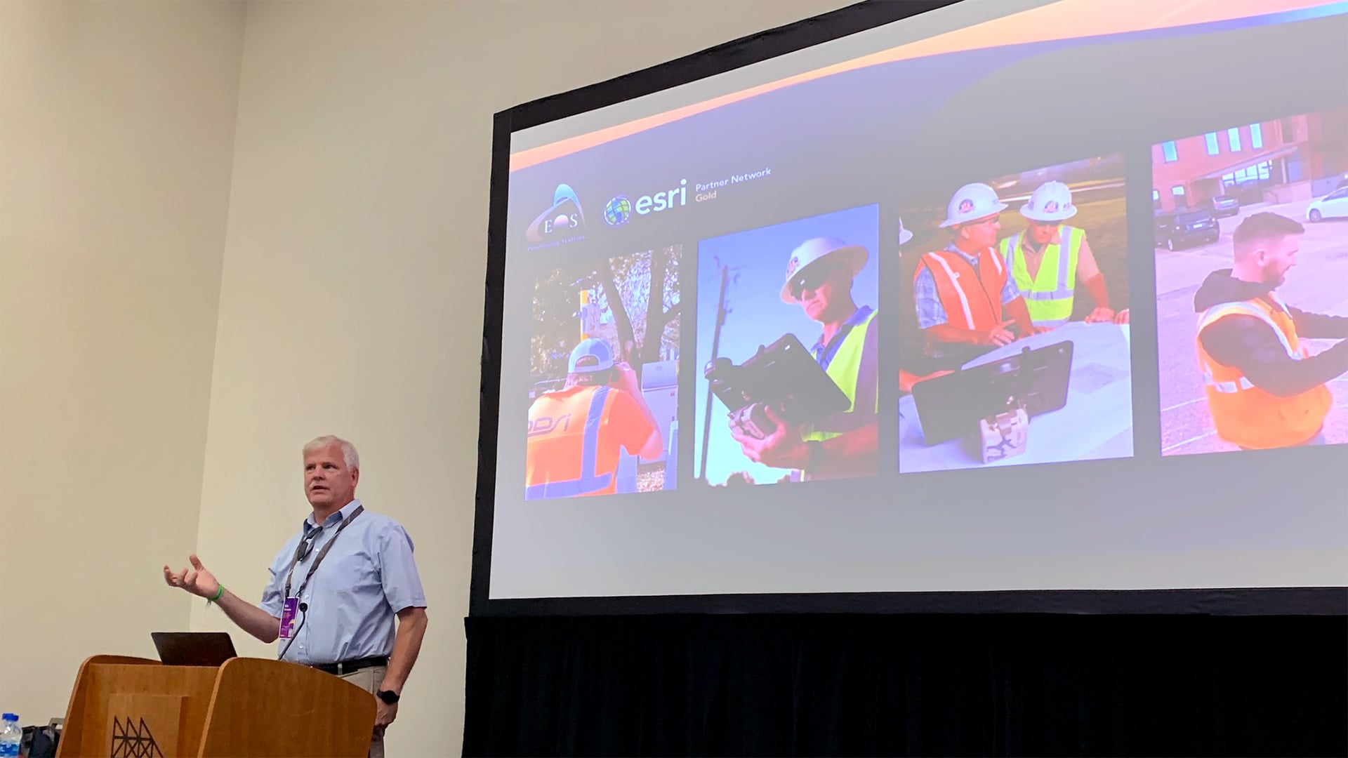 Eric Gakstatter speaks at the Esri AEC team's Construction Management SIG