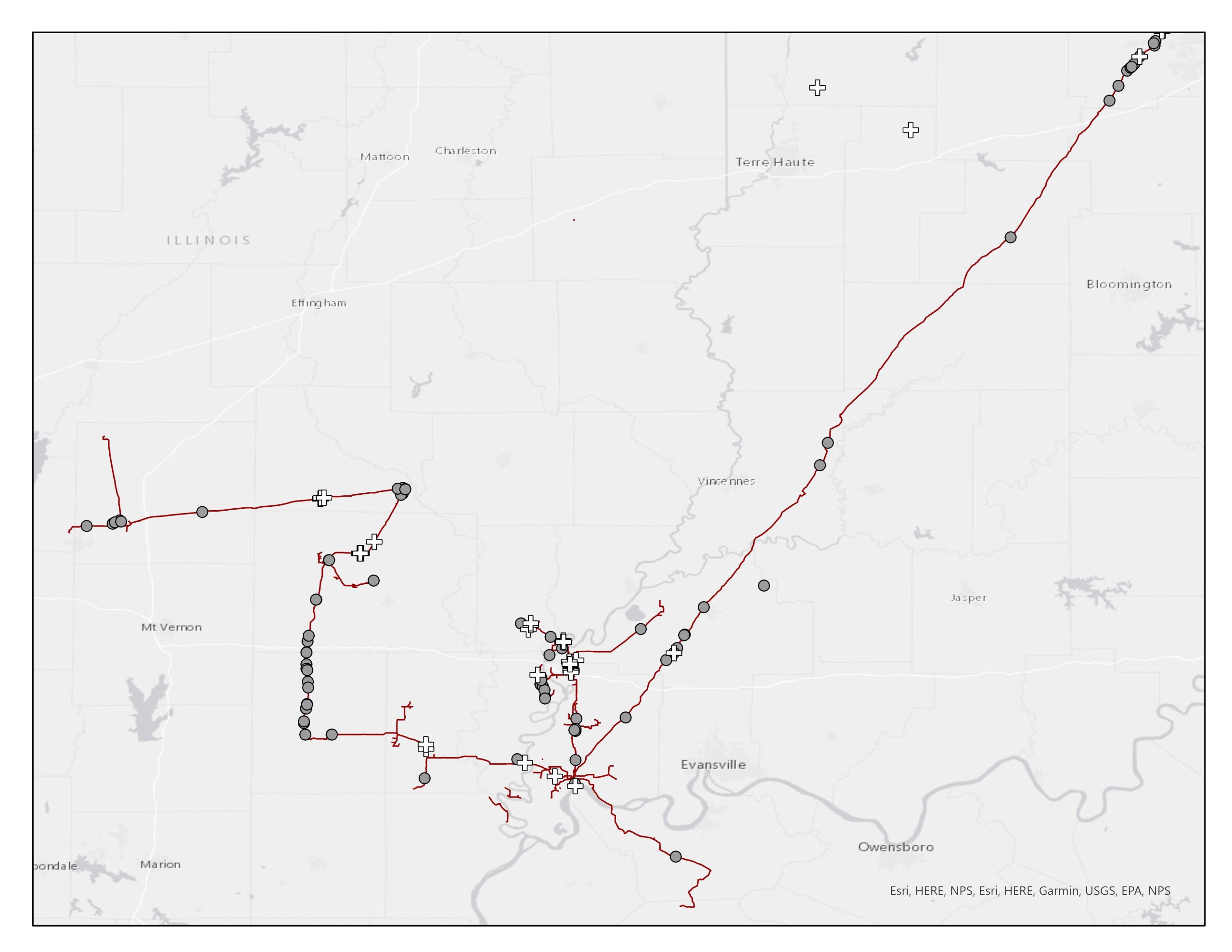 Erin Mara CountryMark Map Shows Pipeline Repairs and Locations Collected with ArcGIS Survey123