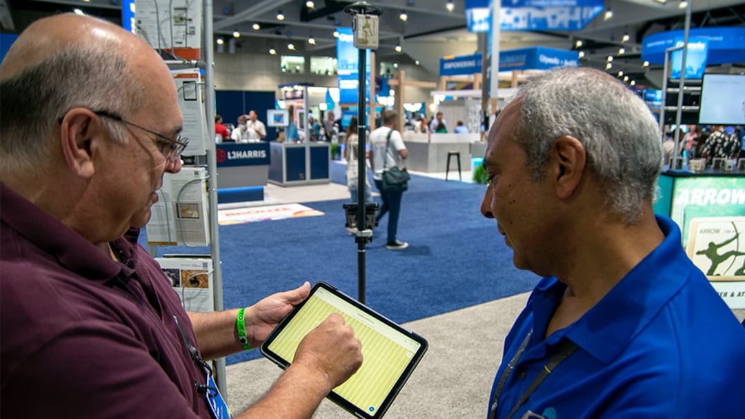 Jean-Yves Lauture at the Eos Esri UC Booth