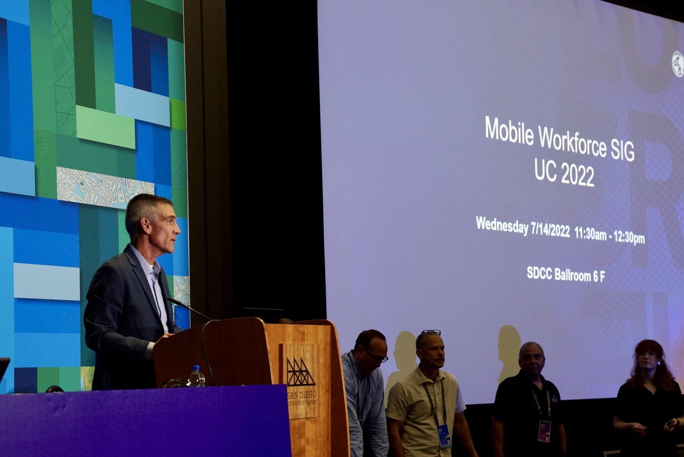 Rob Laudati emcees the 2022 Esri UC Mobile SIG