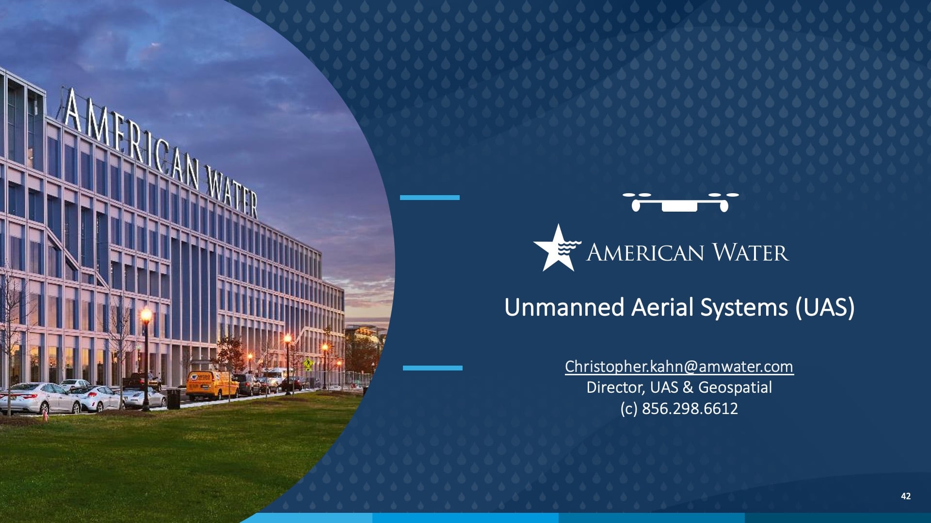 American Water Esri UC Presentation: Unmanned Aerial Systems