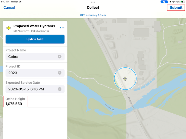 ArcGIS Field Maps Collect Feature