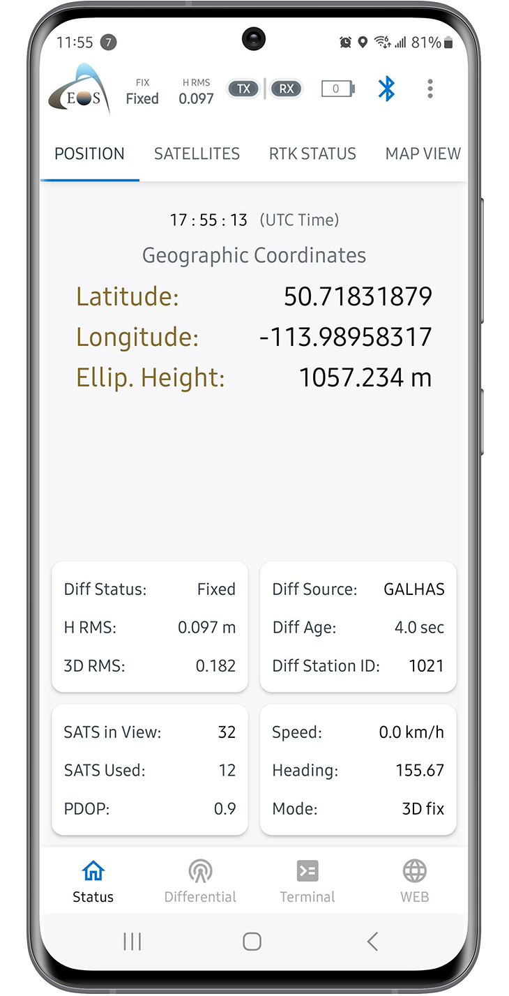 Eos Tools Pro Status Position GALHAS Float