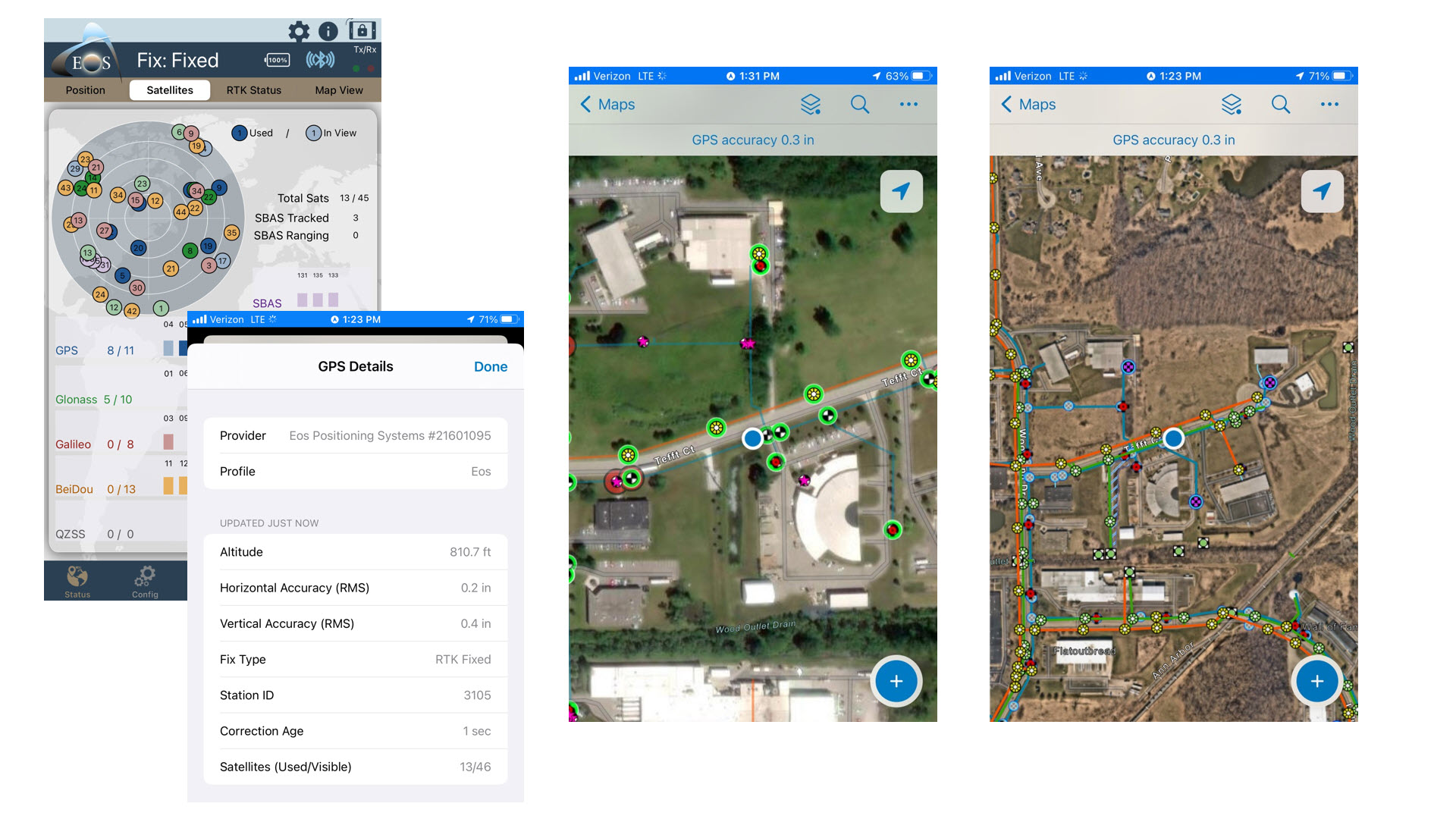 City of Saline screenshots: Eos Tools Pro and ArcGIS Field Maps