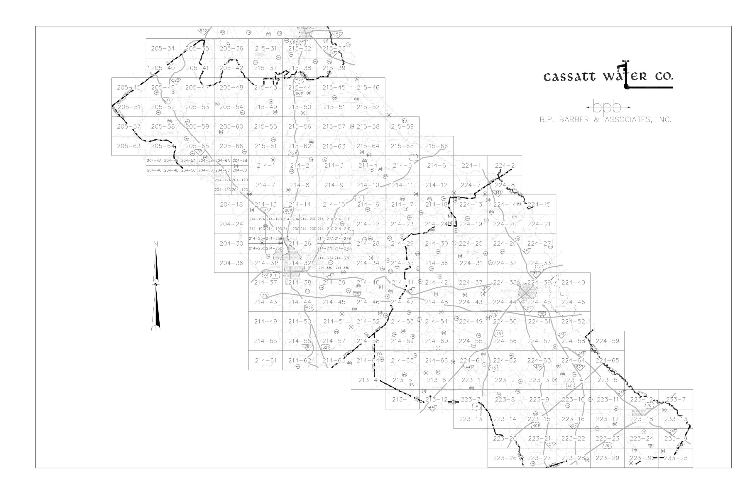 Cassatt Water mapbook - Service Area - Index