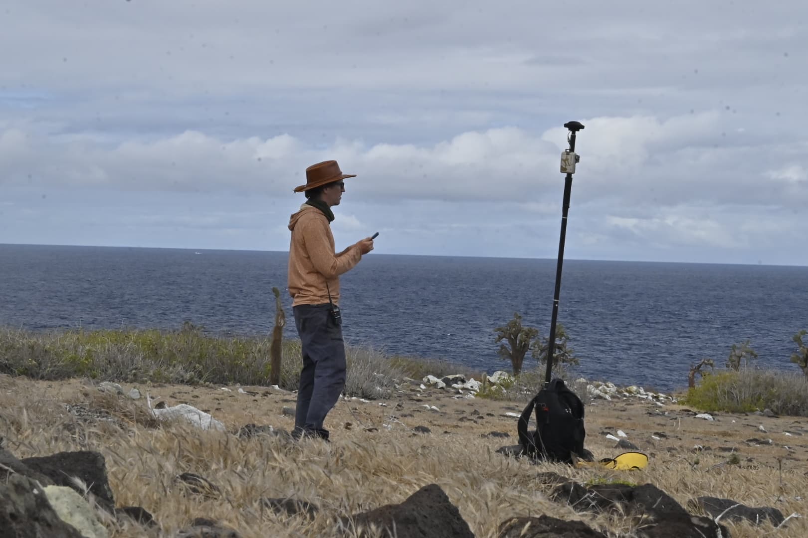 Charles Lehnen, ground control point (GCP), Arrow Gold+ GNSS, Santa Fe Island, Galápagos archipelago