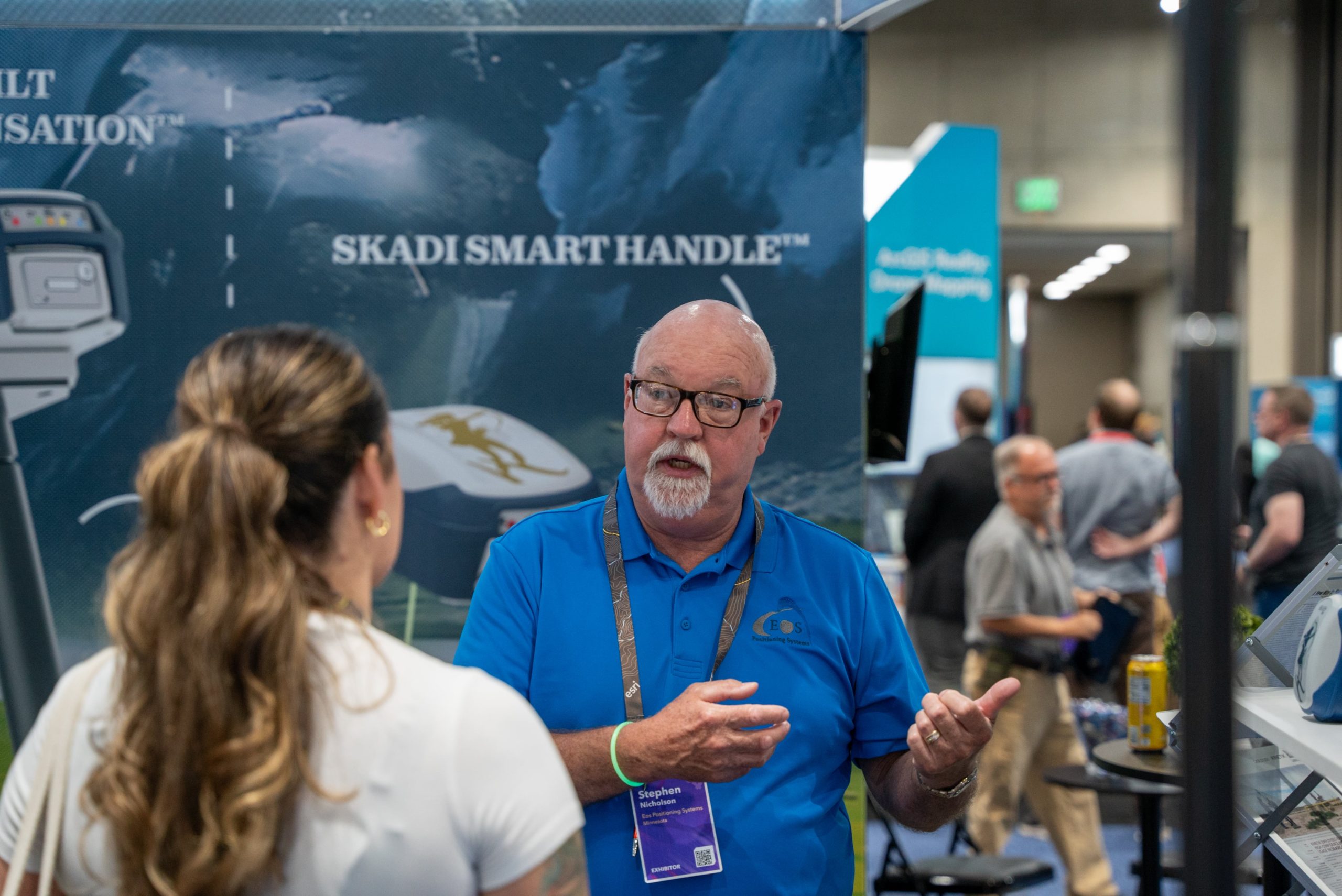 Stephen Nicholson, Skadi Smart Handle, Eos booth, 2024 Esri User Conference UC