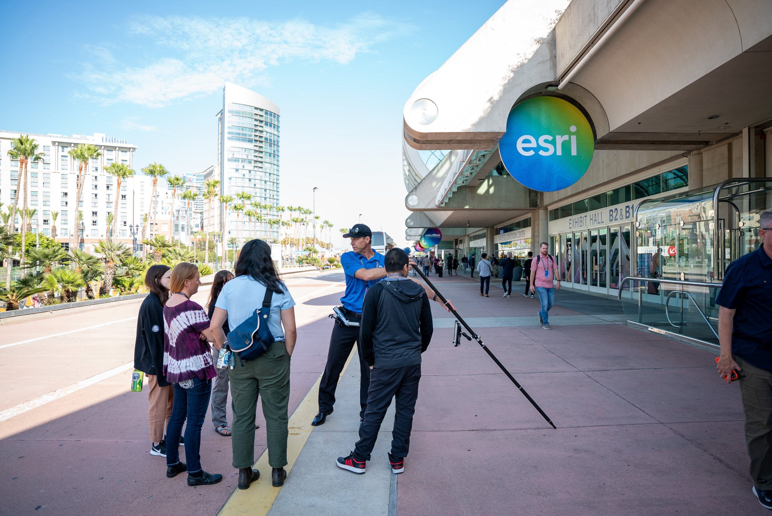 Dan Zylstra, Eos Positioning Systems, Skadi Tilt Compensation, tilt compensation, GNSS, live GNSS demonstration, demo, 2024 Esri User Conference UC, San Diego Convention Center, Skadi Gold on range pole, Skadi