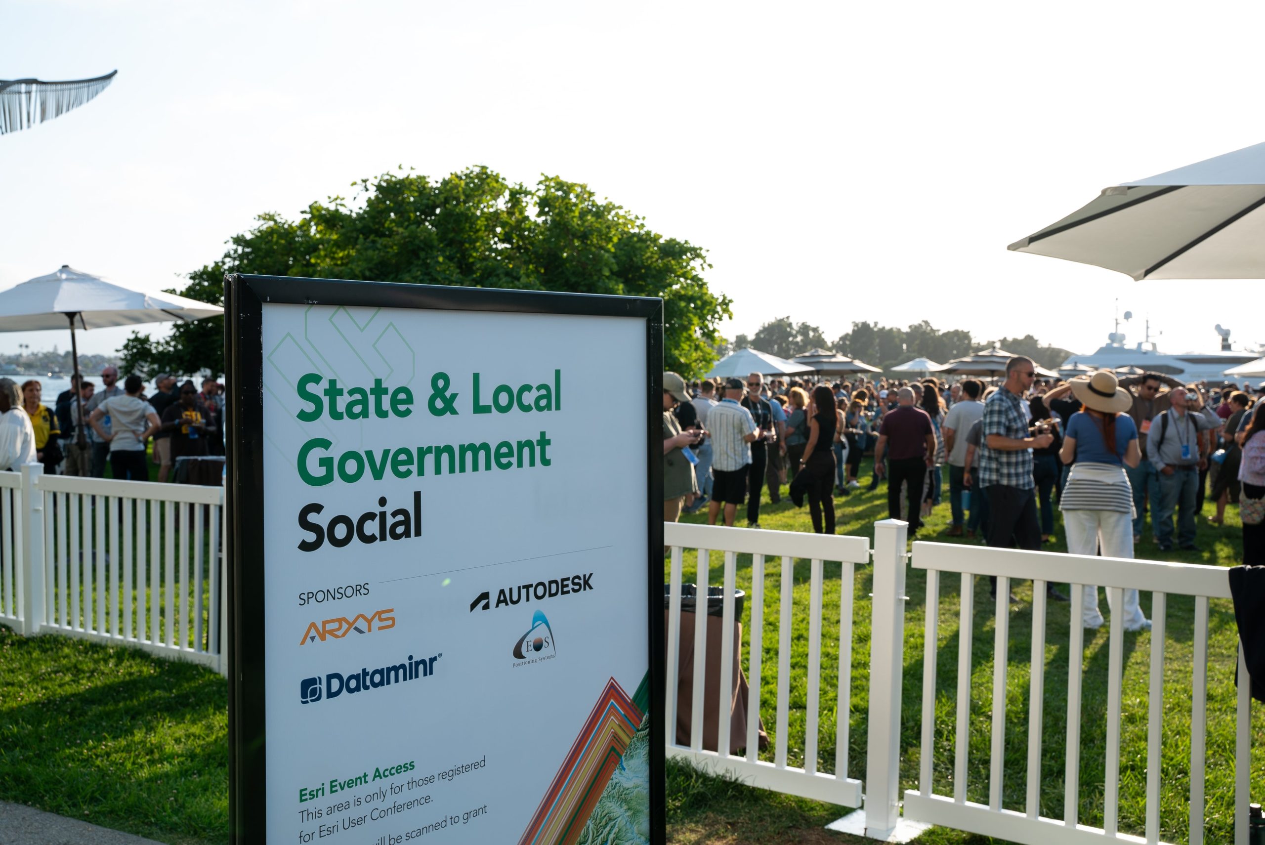 Esri State and Local Government social entrance, 2024 Esri User Conference UC, San Diego, California, Hilton lawn