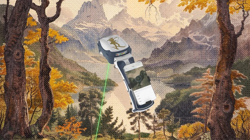 Skadi Smart Handle with Extensible Virtual Range Pole for shooting assets at short distances with high accuracy (GNSS) for GIS applications, compatible only with Skadi Series GNSS receivers from Eos Positioning Systems