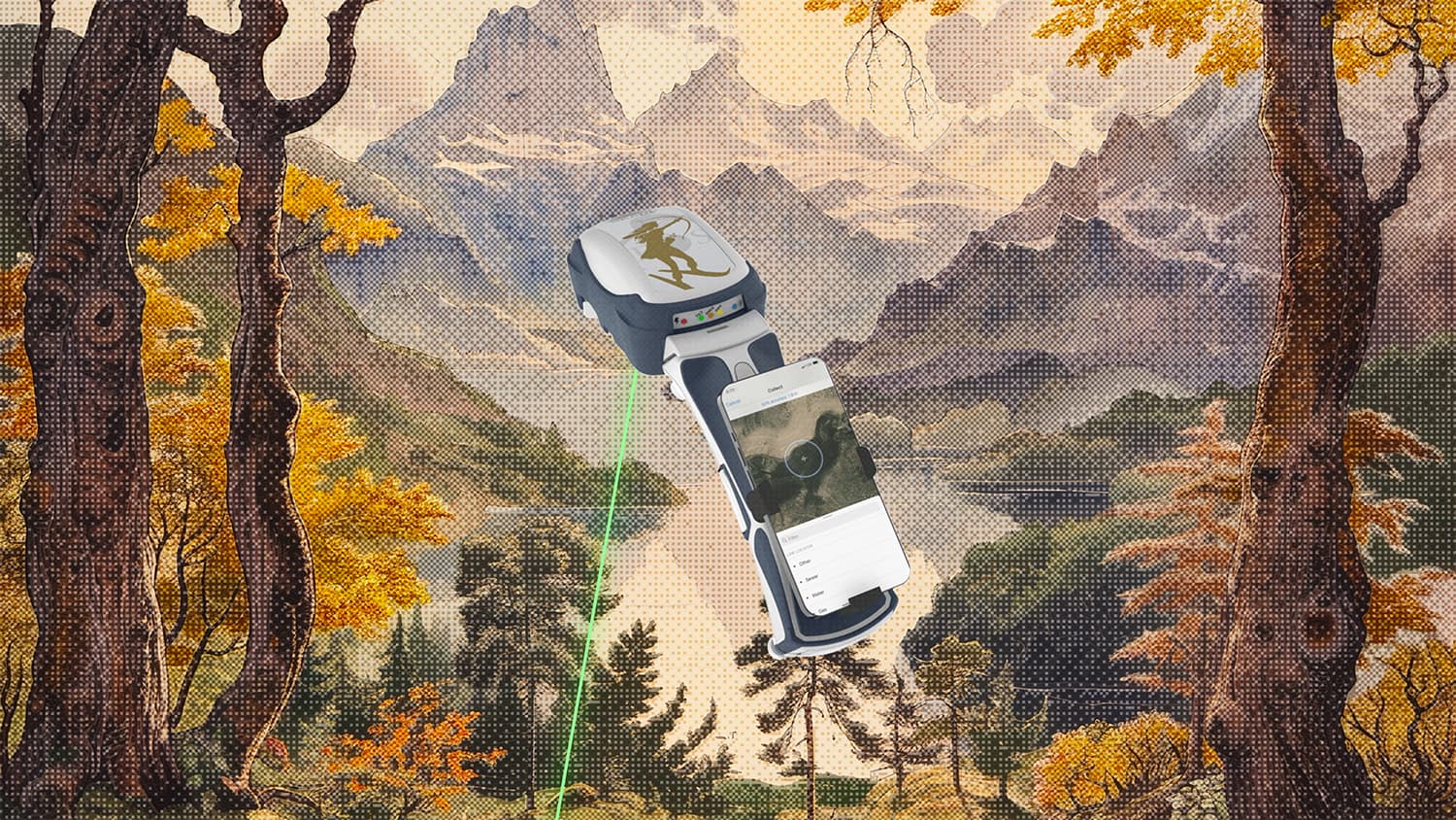 Skadi Smart Handle with Extensible Virtual Range Pole for shooting assets at short distances with high accuracy (GNSS) for GIS applications, compatible only with Skadi Series GNSS receivers from Eos Positioning Systems