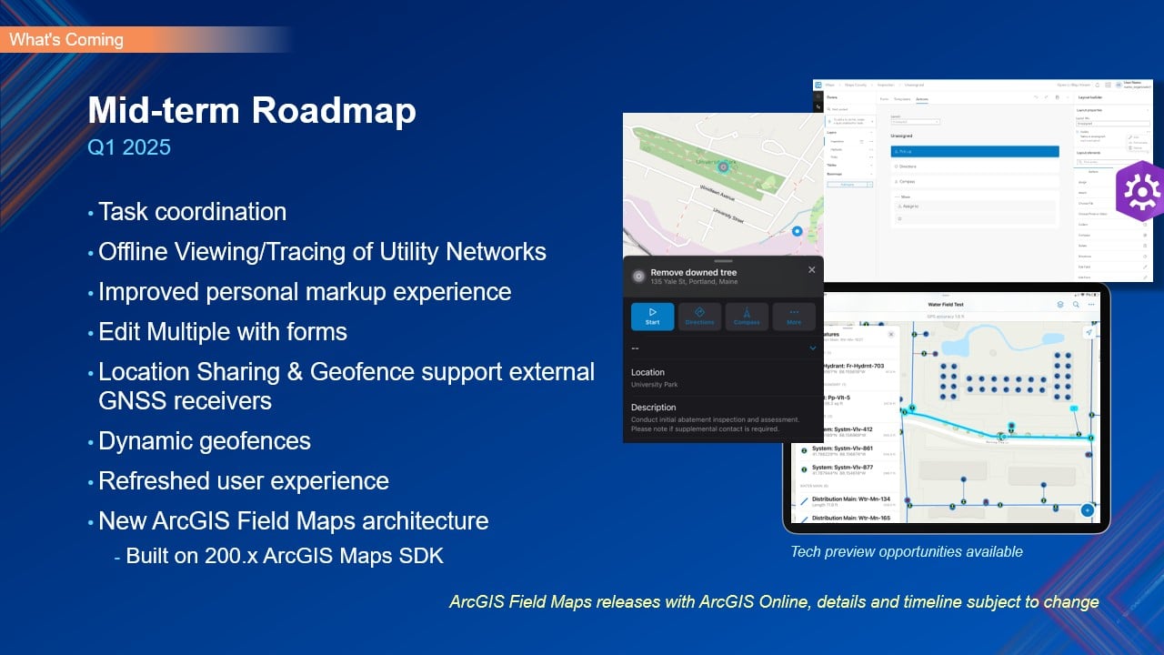 Mid-term Roadmap for ArcGIS Field Maps releases with ArcGIS Online