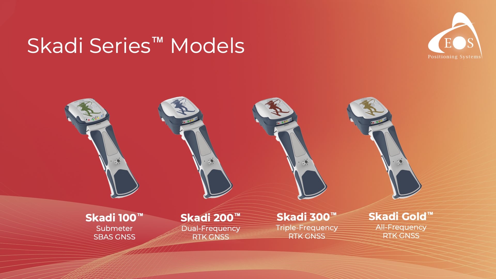 The Skadi Series models: The Skadi 100, Skadi 200, Skadi 300, and Skadi Gold high-accuracy GNSS Receivers