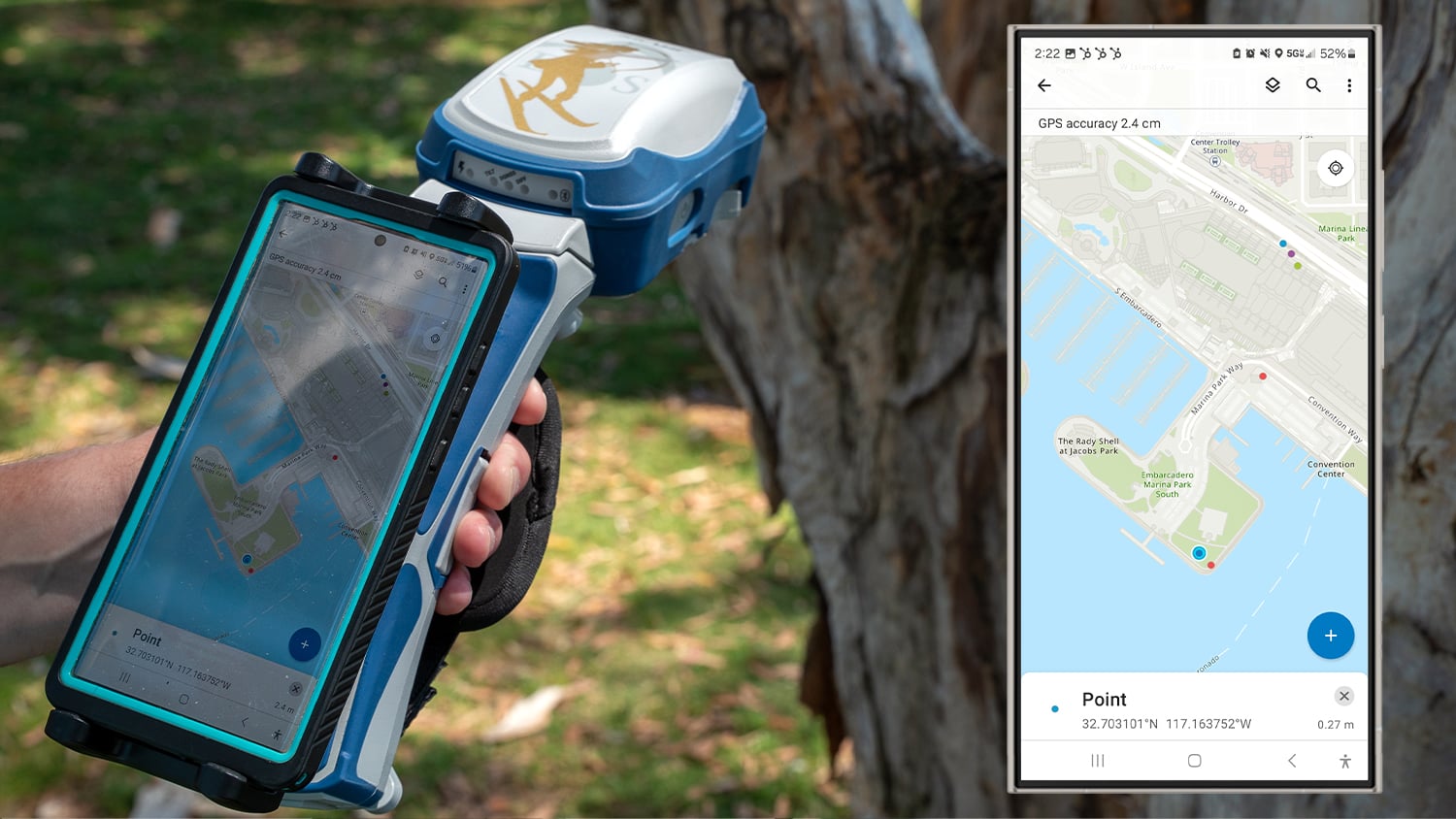 Skadi Smart Handle with Skadi Gold high-accuracy RTK GNSS receiver and ArcGIS Field Maps