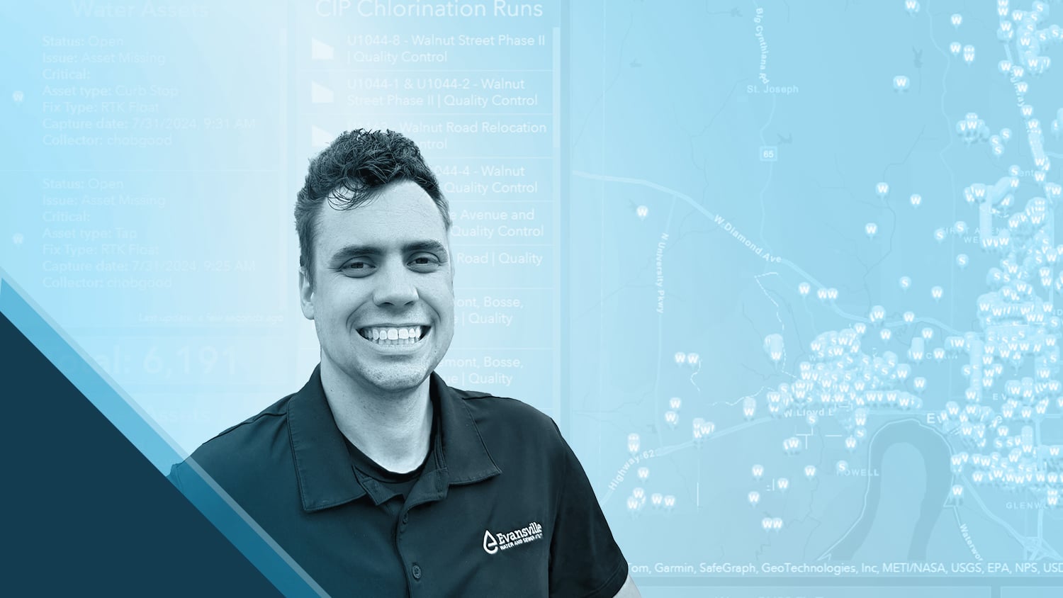 Aaron Krohn uses high-accuracy Arrow GNSS receivers and ArcGIS apps at Evansville Water and Sewer Utility to future-proof utility operations