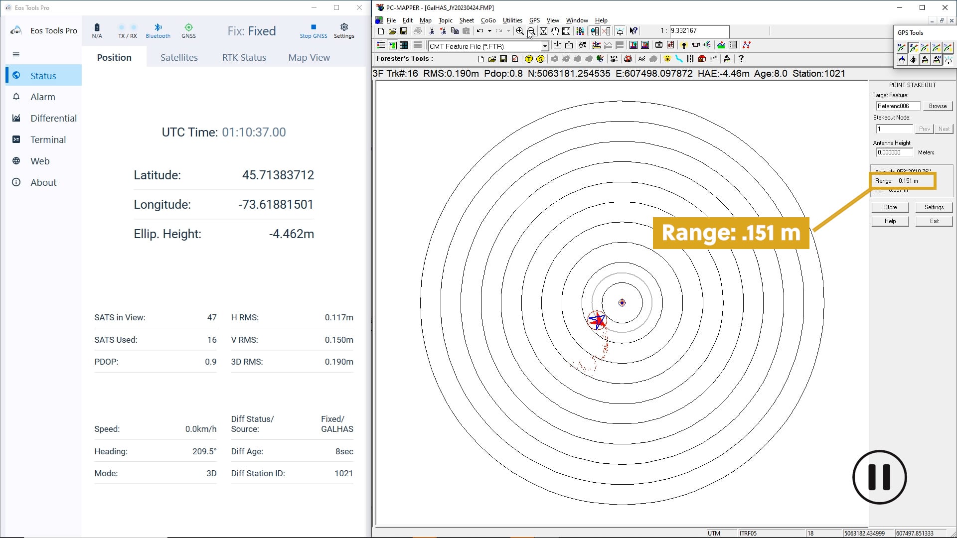 Galileo HAS Corrected Range - Testing Galileo HAS in Phase 1