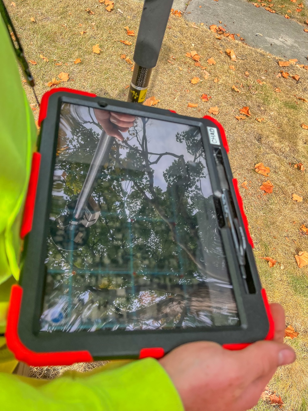 The Arrow Gold replaces the iPad's internal GPS with a much higher location accuracy. Meanwhile, ArcGIS Field Maps provides a user-friendly and intuitive software for a field worker to capture utility asset data. Spicer Group has used this technology for several years at similar clients.