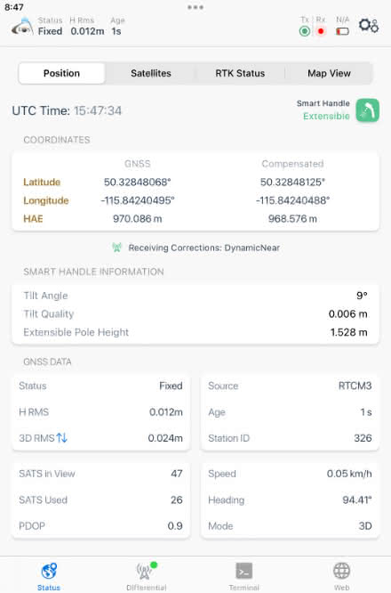 After you toggle on the Smart Handle switch in the Eos Tools Pro Skadi Smart Handle settings page, return to the Positions page. Your Smart Handle icon is now green, and beneath it is the word Extensible, indicating your current mode.